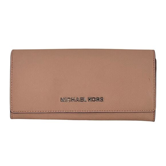 Michael Kors Handbags - Michael kors jet set travel  leather wallet nude pink